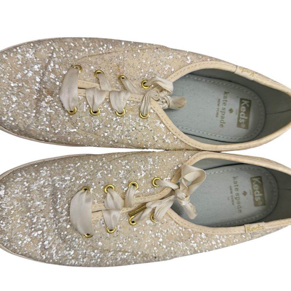 kate spade Glitter Lace-Up Sneakers - Champagne Gold